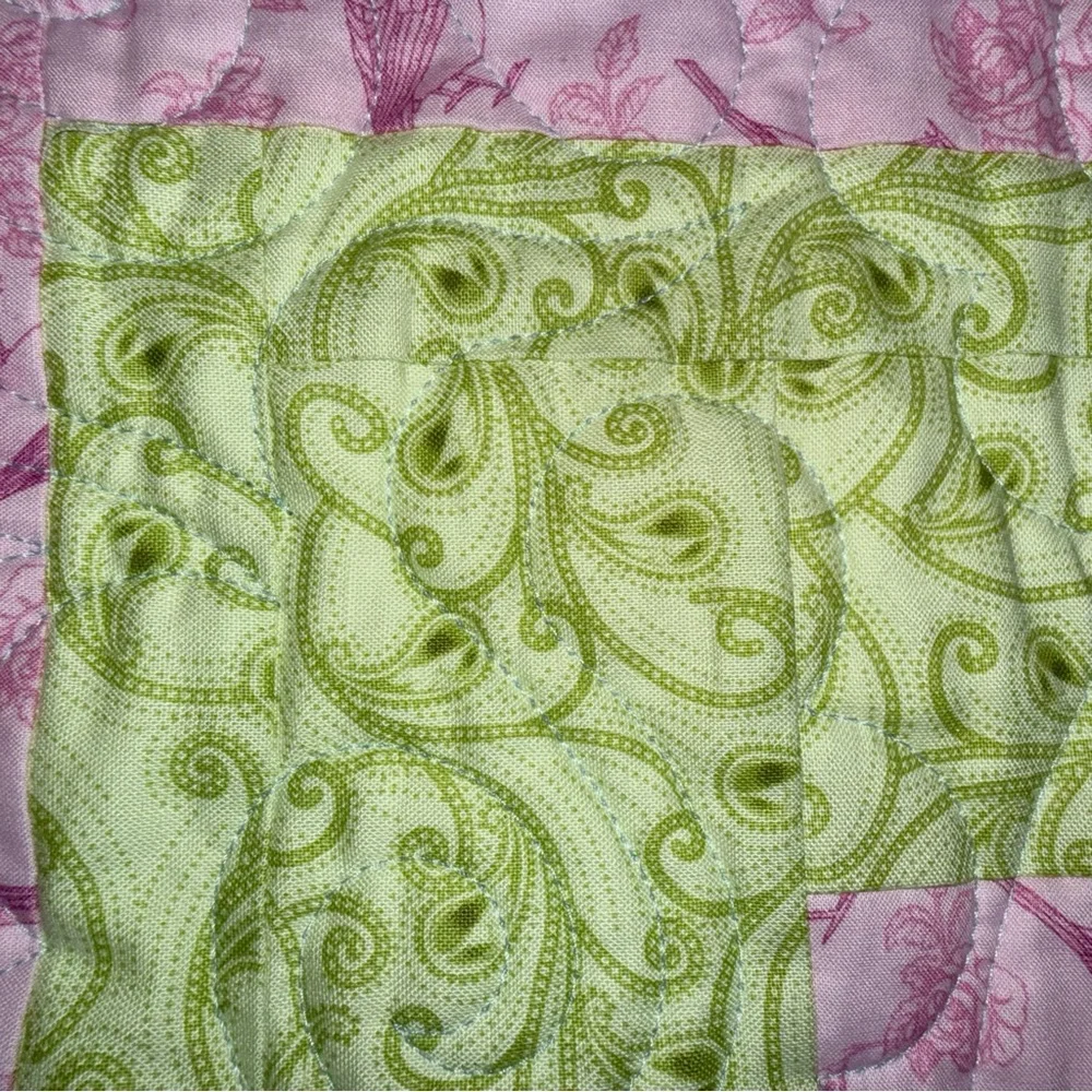 Handmade Patchwork Floral Baby Girl Quilt